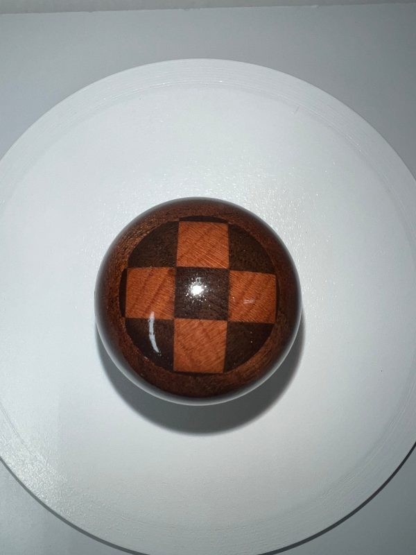 Black Walnut and cherry checkerboard Porsche shift knob - Image 2
