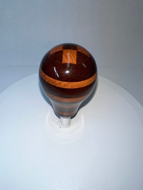 Black Walnut and cherry checkerboard Porsche shift knob
